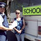 Senior Constable Robert Wallace, of Lawrence, has been issuing tickets to motorists who speed...