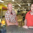 Shotover Markets business partners  Paul Clark (left) and David Thomson take a break from last...