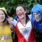 Showing off their new house colours are Kaikorai Valley College pupils (from left) Casey Harrison...