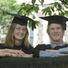 Siblings Dr Anna Mulholland and Dr John Mulholland prepare to graduate from the University of...