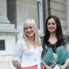 Sisters Megan (left) and Olivia Henzell reflect for a moment after becoming New Zealand citizens...