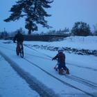 Snow here we are - Hawea Flat - making the most of an awesome morning! Photo by Rachel Shirley