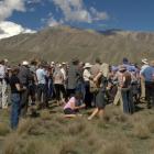 Some of the 140 people who took part in a field trip at the Lake Tekapo Scientific Reserve late...