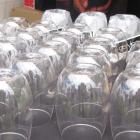 Some of the Govino reusable plastic glasses on sale at the Amisfield tent on Main Street. Photo...