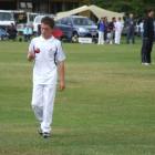 Nelson fast bowler Bailey Pitman after collecting his first wicket of the day against rivals...