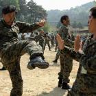 South Korean special forces reservists participate in a military drill in Jeungpyeong, southeast...