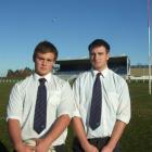 South Otago High School first XV captain Josh Turnbull (left) and  first five-eighth Caleb...