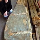 South Otago Museum curator Gary Ross with a rudder which may be related to an old anchor which...