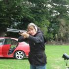 South Otago shooter Wendy Hughan practises for the world down the line championships, in which...