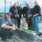 Southern Landscapes proprietor and stonemason Ron Turner works on the HMS Neptune memorial on...