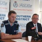 Southland Area Commander Inspector Lane Todd (left) and Southern District Police organised crime...