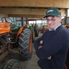 Southland farmer Mervyn Horrell with some of his 84-strong tractor collection. Photos by Sally Rae.