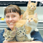 SPCA Otago office manager Brenda Stuart, of Dunedin, holds a litter of kittens which were dumped...