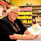 Speld teacher Jean Roulston in the book room at Community House in Dunedin yesterday, with the...