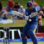Sri Lanka batsman Mahela Jayawardene on his way to a century against Afghanistan in their World...