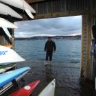 St Clair Surf Lifesaving Club captain Antony Mason stands on a deck outside the club's training...