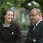 St John member Sonya Gale with Governor-General Anand Satyanand in Dunedin yesterday. Photo by...