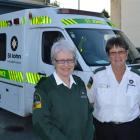 St John Tapanui station manager Anne-Marie Tamblyn (left) and emergency medical technician Janet...