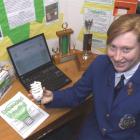 St Kevins College pupil Laura Grundy with her winning science project on energy-efficient bulbs....