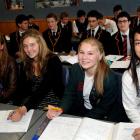 St Margaret's College pupils (from left) Katherine Harper, Maddie Mark, Charlotte French and...