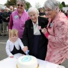 St Mary's School's youngest pupil Natalia Atherton (5) and the oldest surviving former pupil Sr...