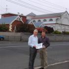 St Patrick's Basilica complex committee chairman Sean Toomey (left) and parish priest Fr Gerard...