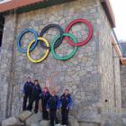 Standing at the bottom of the Funitel lift at Squaw Valley, Lake Tahoe, are Queenstown Alpine Ski...