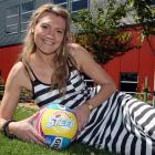 Star Steel signing Natasha Chokljat relaxes in Invercargill yesterday. Photo by Dianne Manson.