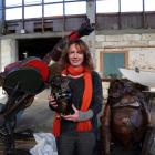 Steampunk HQ co-ordinator Jan Kennedy prepares for the opening on Friday of ''Recycled Relics'',...