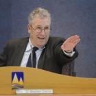Stephen Cairns chairs his final Otago Regional Council meeting last week. Photo by Peter McIntosh.