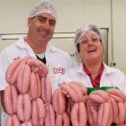 Stephen Flynn and Marie Henry, from Bowmont Wholesale Meats, show some of the thousands of...