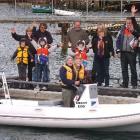 Stewart and Doreen Elder at the launch of the Stewart Elder rescue boat at Port Chalmers Yacht...