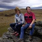 Sue and John Elliot on their property in the Lammermoor Range. Photo by Craig Baxter.
