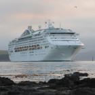 Sun Princess passes Deborah Bay on its way to Port Chalmers in February. Photo: Stephen Jaquiery