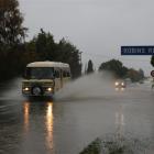 Surface flooding at Alma, south of Oamaru, yesterday. Photo by Rebecca Ryan.