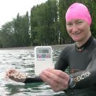 Swimmer Jackie Boyd, of Wanaka, tests the temperature of Lake Wanaka yesterday morning. Photo by...