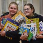 Tahuna Intermediate School pupils Abby Clayton (left, 13) and Shania Hutton (14) just before...
