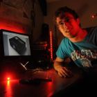 Taieri College pupil Ben Mulholland puts on a lighting display in his bedroom with his latest...