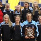 Taieri College's year 10 netball team celebrates winning the intermediate grade at the Otago...