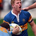 Taieri flanker James Lentjes celebrates after scoring a try during last year's final, also...