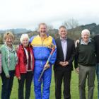 Taieri Hockey Club vice president Rick Meder (centre) with club life members (from left) June...