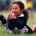 Taking a break in 2001 was Pirates under-7 player Lorralea Tekoi (5). Photos from <i>ODT</i> files.