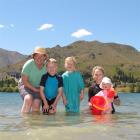 Taking a dip at Loch Laird yesterday are (from left) Noeline, Dylan (7) and Brianna (6) Codyre,...