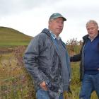 Tapanui farmer George Redditt and West Otago district councillor Jeff McKenzie  identify nodding...