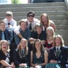 Tapanui's Blue Mountain College pupils (front, left to right) Samantha Beel (19), Kirsten...