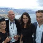 Terra Sancta owners Sarah Eliott and Mark Weldon (right) with winemaker Peter Bartle (second from...