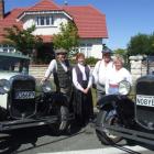 Terry Duffield, Barbara Robinson and Travis and Margaret Michelle, drove to Oamaru in 1930 Model...