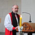 The Anglican Bishop of Dunedin, the Rt Rev Dr Kelvin Wright, addresses service-goers, including...