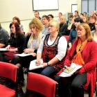 The audience at a Pact seminar on synthetic cannabis in Dunedin on Friday. Photos by Linda...