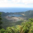 The Blue and Green crater lakes in the caldera of a Raoul Island volcano. Photos by Heather Thorne.
